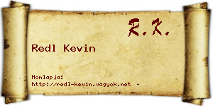 Redl Kevin névjegykártya